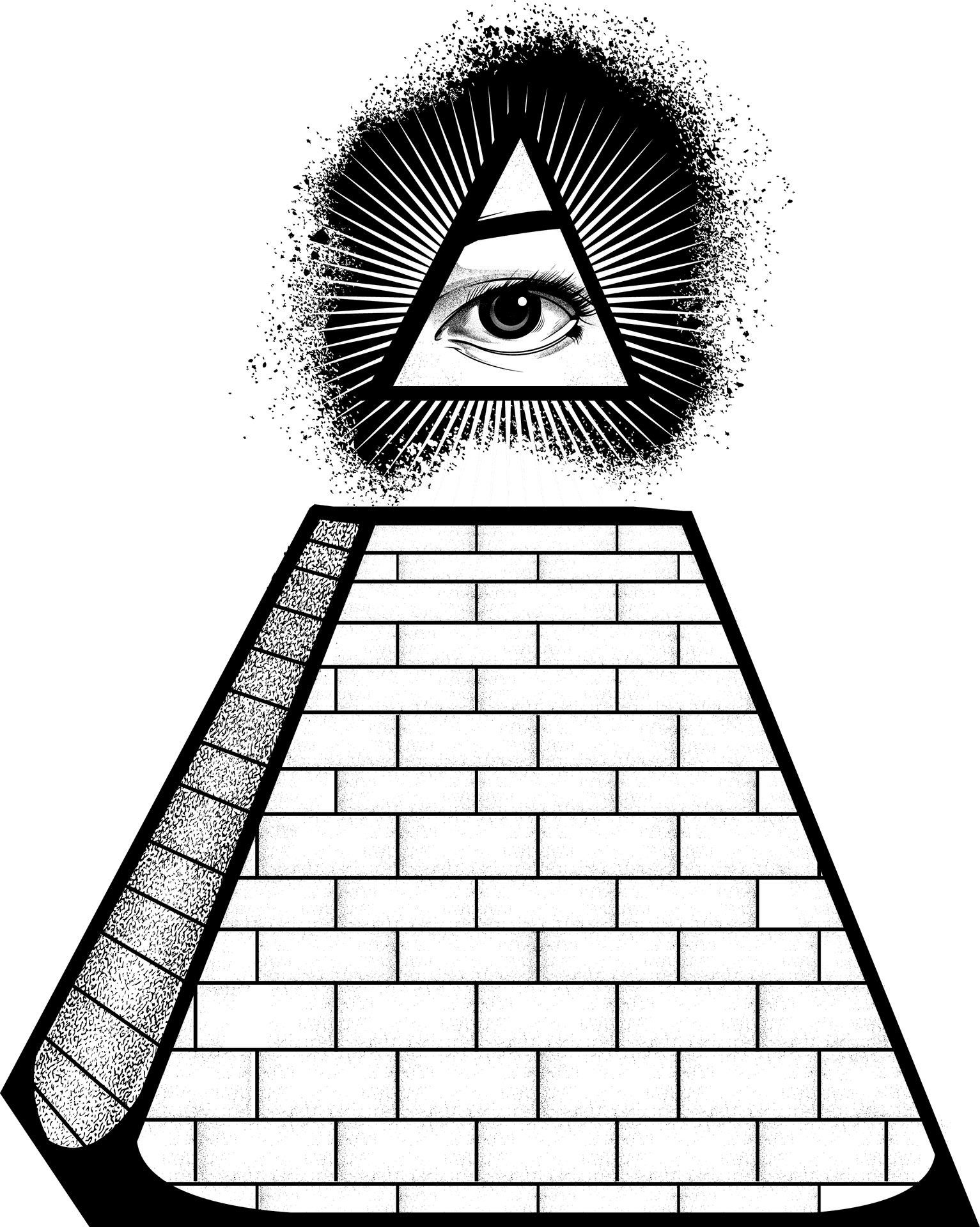 Illuminati Eye Pyramid Graphic PNG image