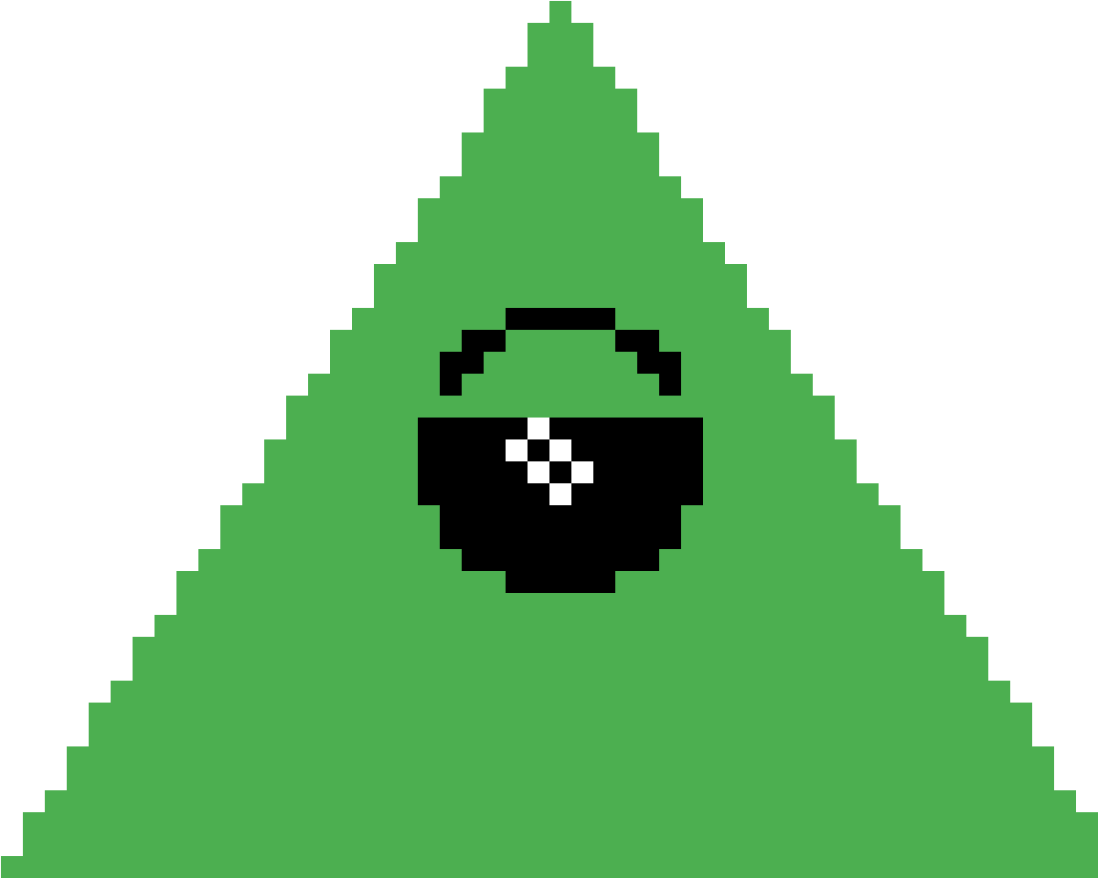 Illuminati Pixel Art Eye Pyramid PNG image