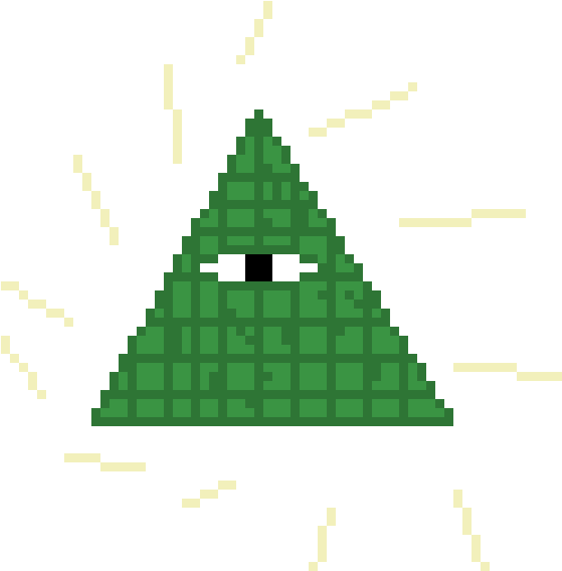 Illuminati Pixel Art Eye Pyramid PNG image