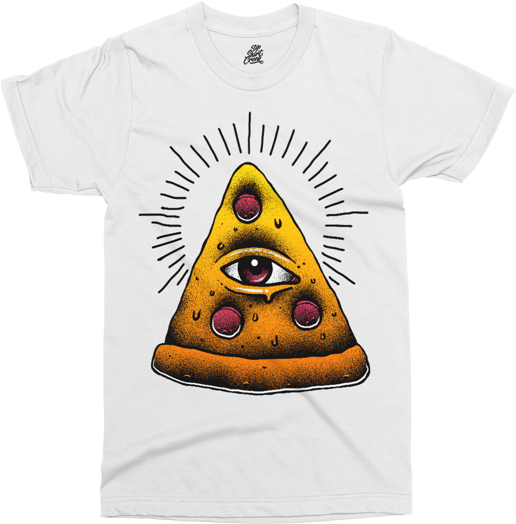 Illuminati Pizza Tshirt Design PNG image