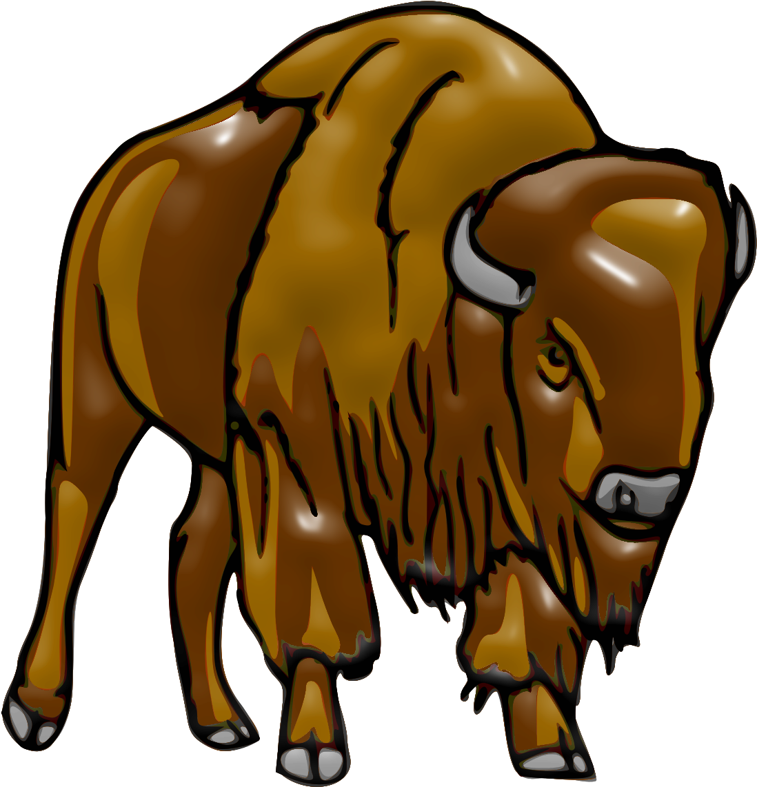 Illustrated Bison Graphic PNG image
