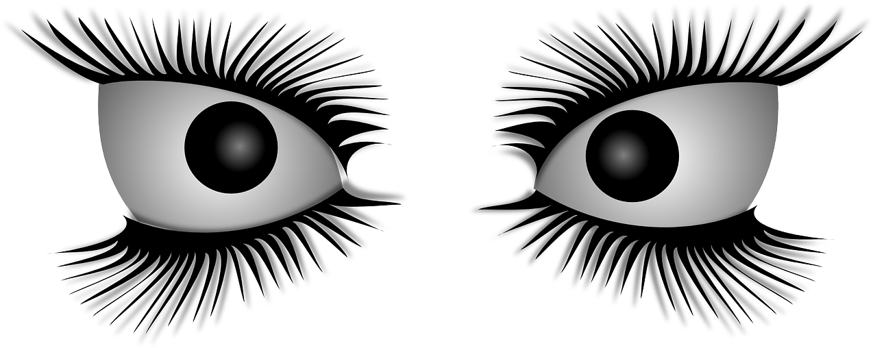 Illustrated Eyeswith Long Eyelashes PNG image