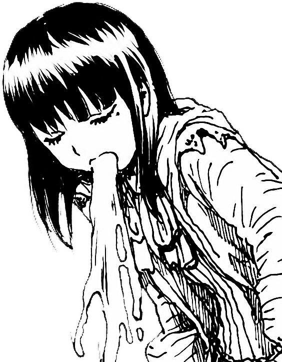 Illustrated Girl Vomiting PNG image