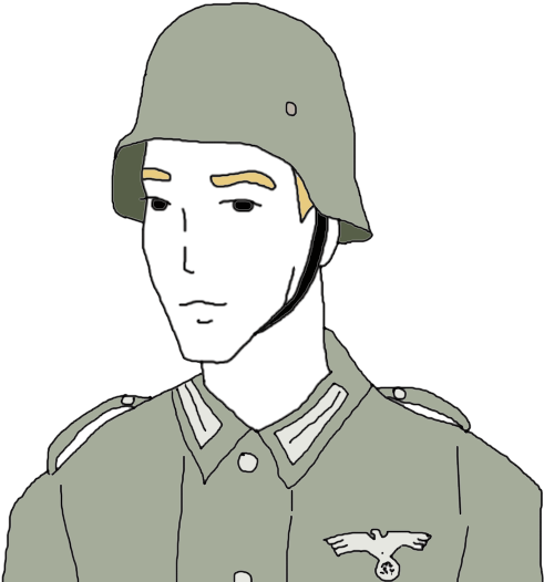 Illustrated Military Portrait PNG image