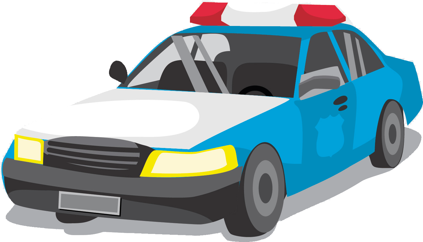 Illustrated Police Car Graphic PNG image