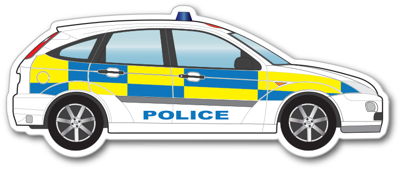 Illustrated Police Vehicle Graphic PNG image