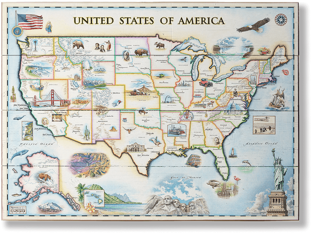Illustrated U S A Map PNG image