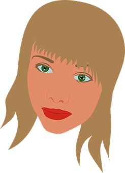 Illustrated Woman Portrait PNG image