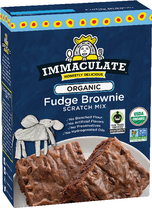 Immaculate Organic Fudge Brownie Mix Box PNG image