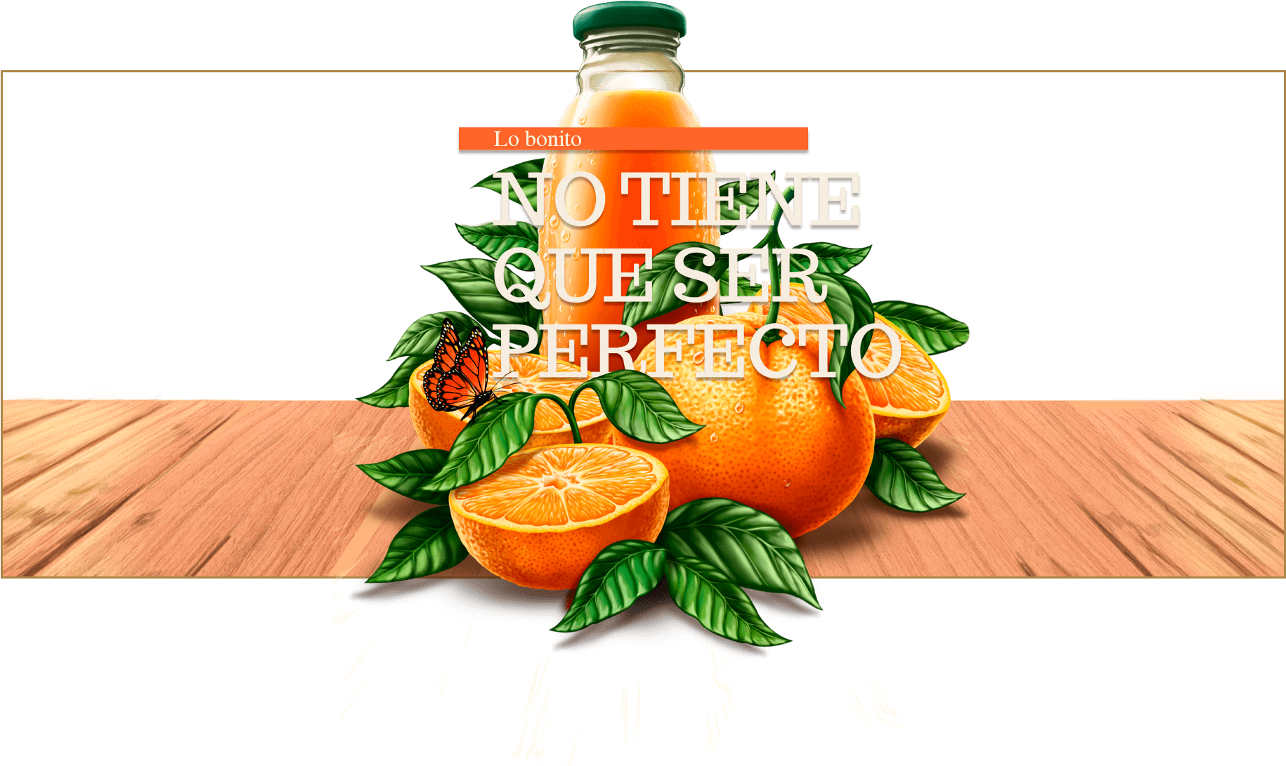 Imperfect Beauty Orange Juice Ad PNG image