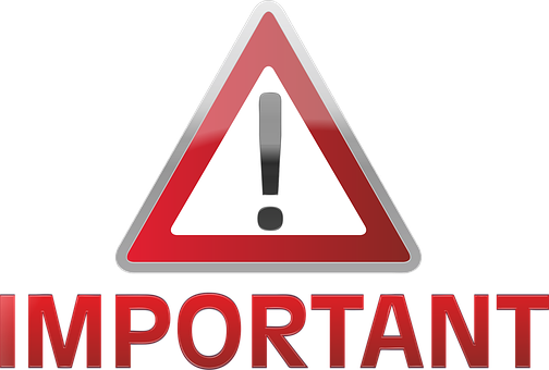 Important Warning Sign PNG image