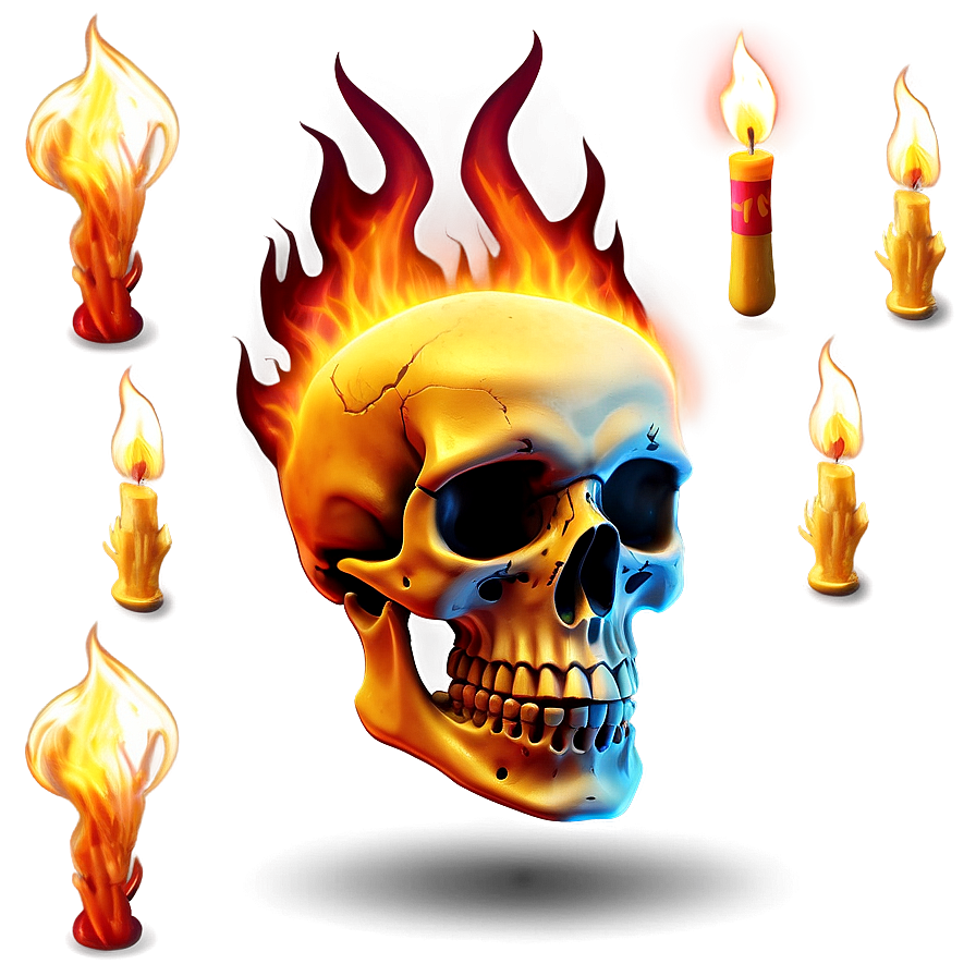 Incendiary Skull Design Png 85 PNG image