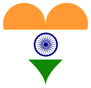 India Flag Heart Shaped PNG image