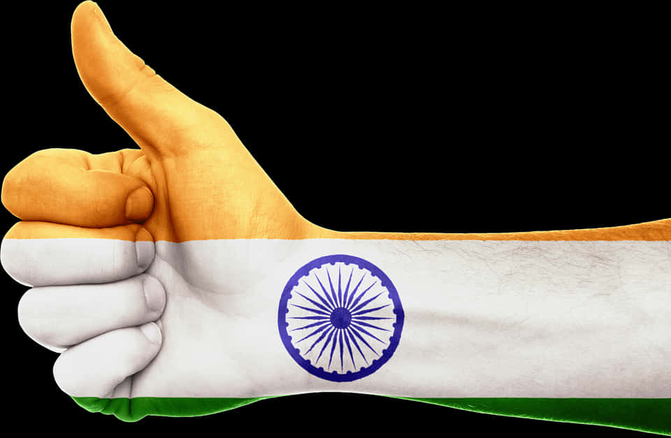 India Flag Thumbs Up Gesture PNG image