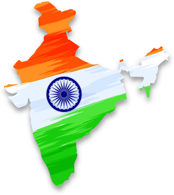 India Mapwith Flag Design PNG image