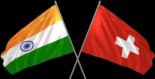 Indiaand Switzerland Flags Crossed PNG image