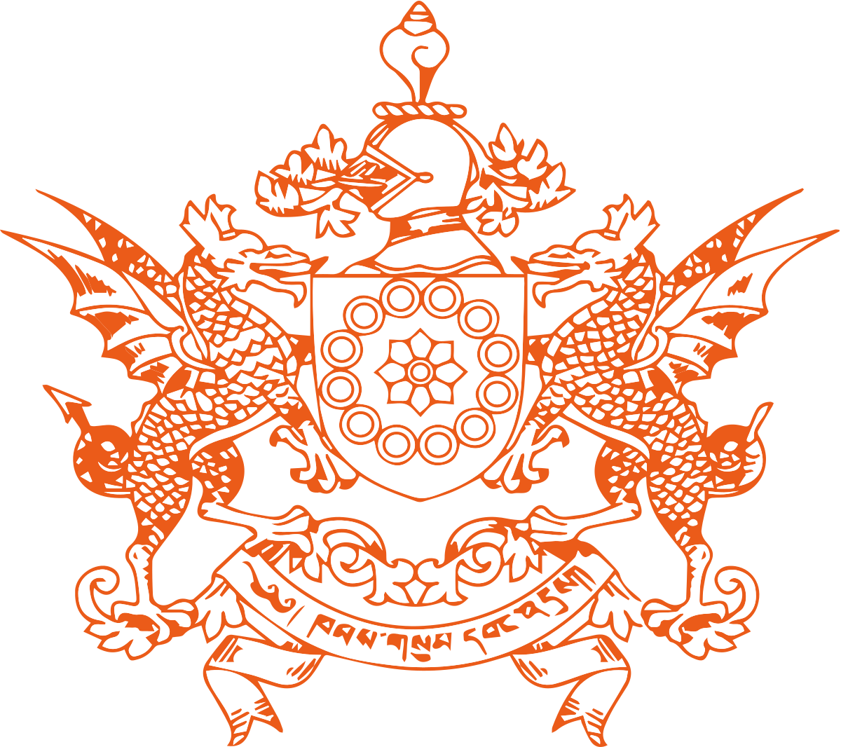 Indian_ Emblem_ Orange_on_ Grey_ Background PNG image