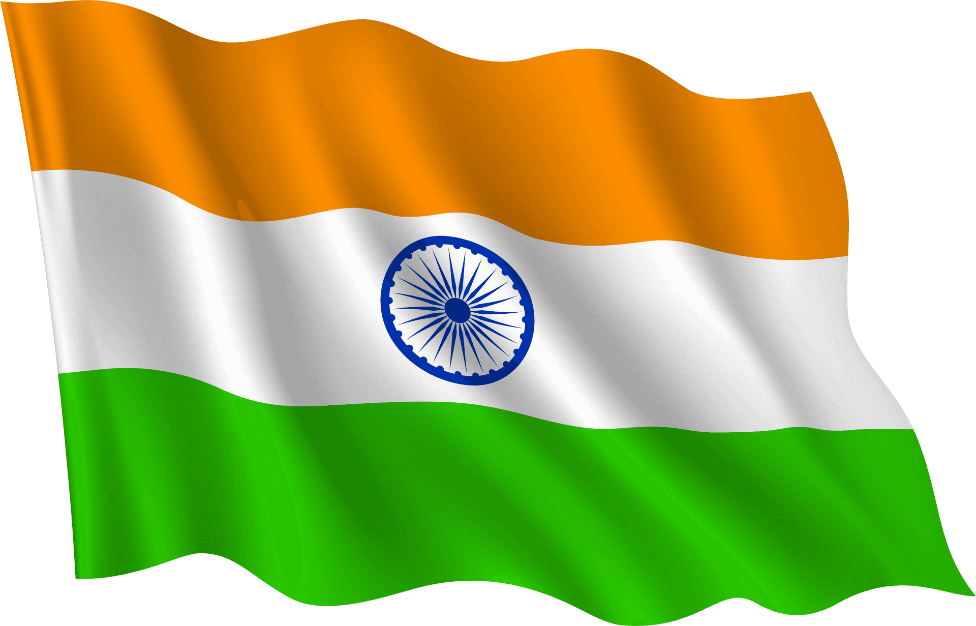 Indian Flag Waving Independence Day PNG image