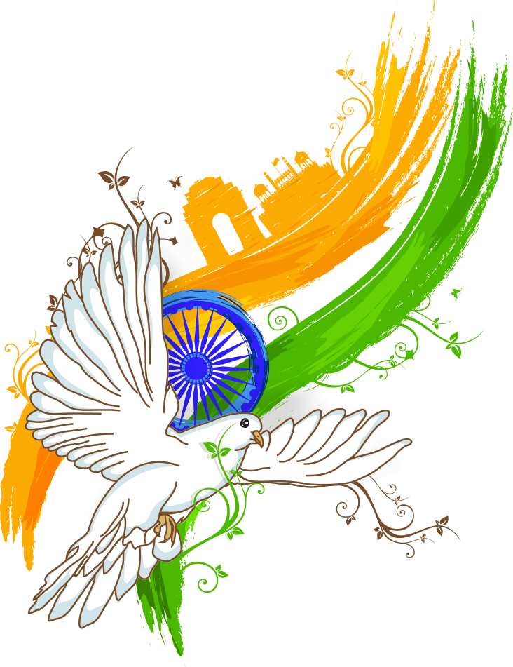 Indian Independence Day Peace Dove PNG image