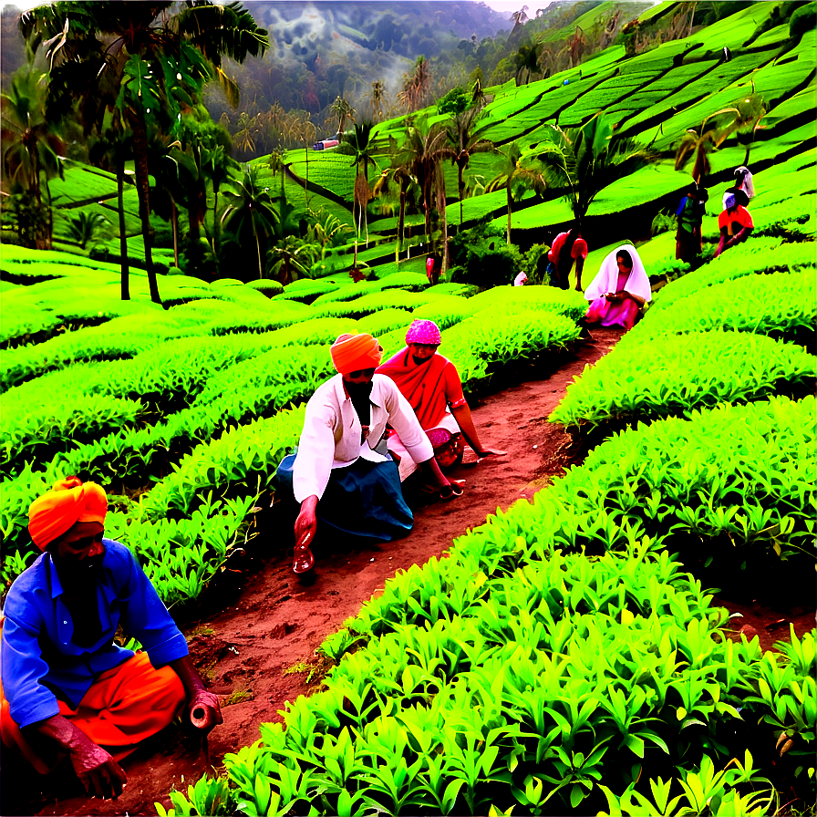 Indian Tea Gardens Png 06132024 PNG image