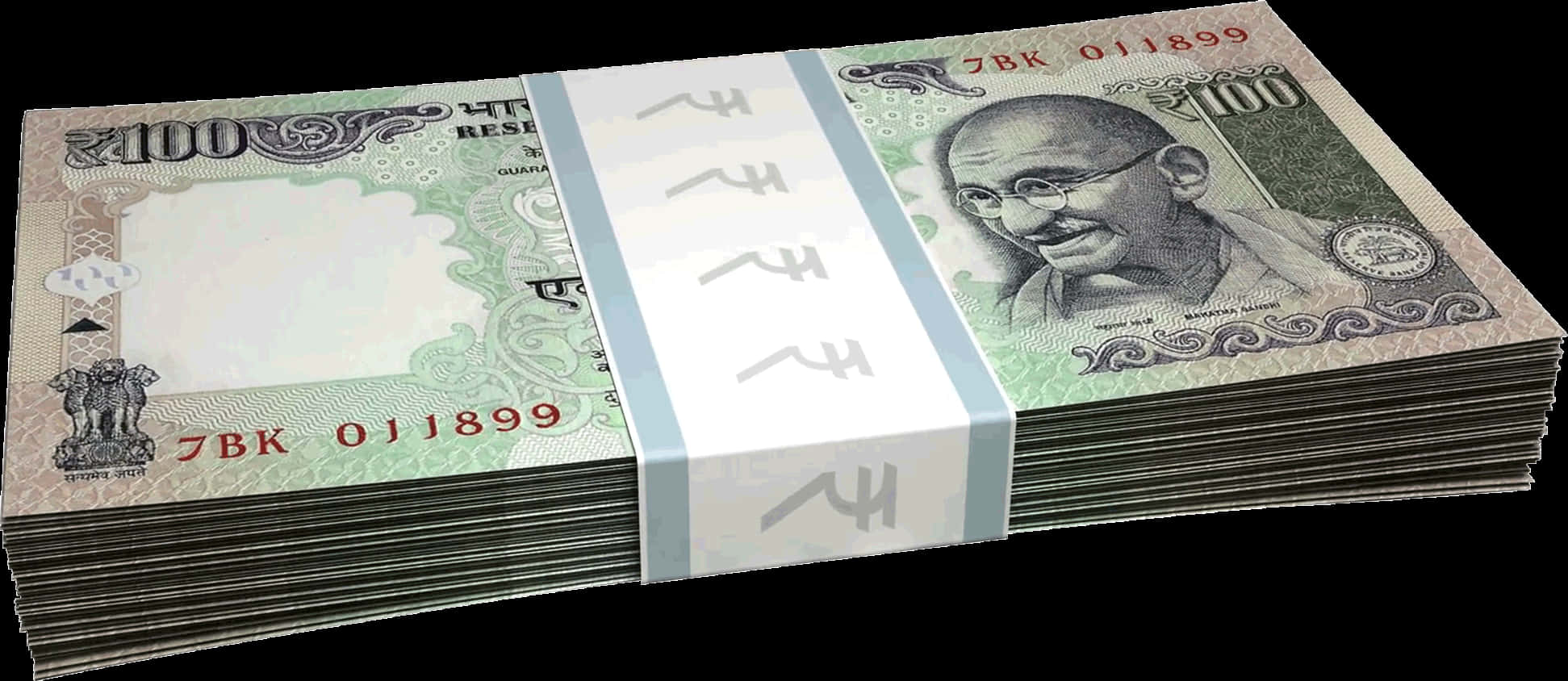 Indian100 Rupee Notes Stack PNG image