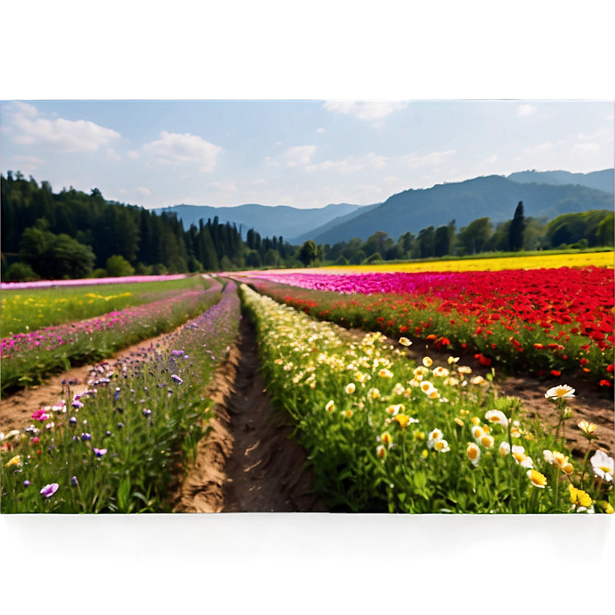 Indie Flower Field Landscape Png Cqp PNG image