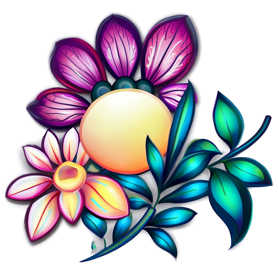 Indie Flower Tattoo Style Png Uwc PNG image