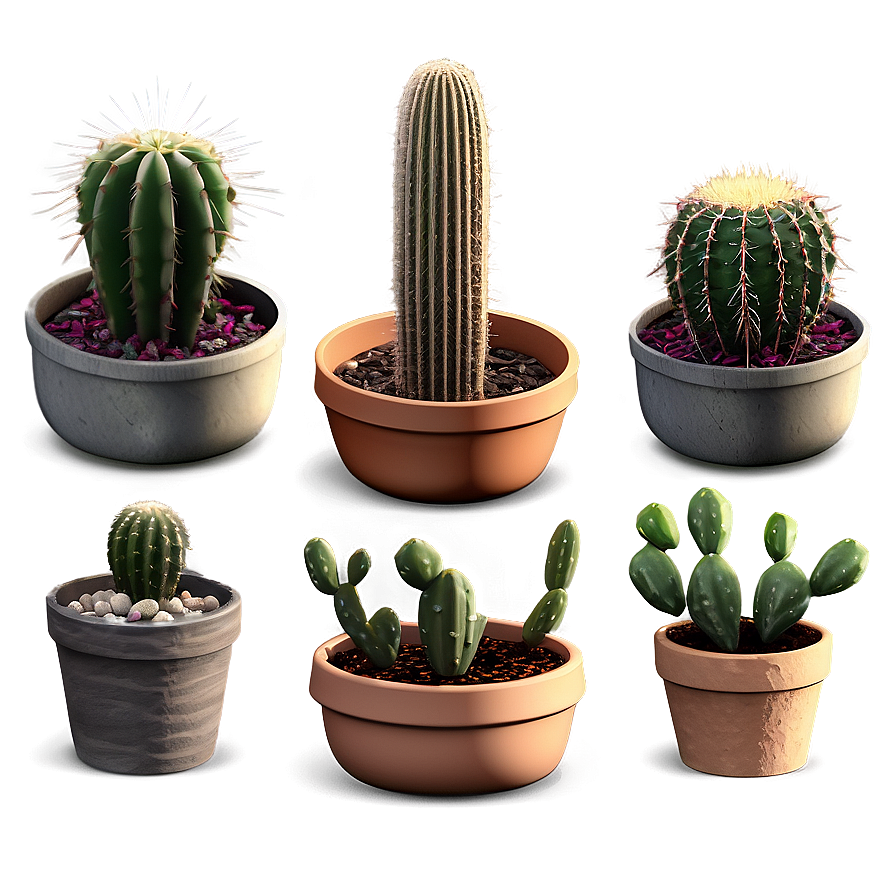 Indoor Cactus Collection Png Vmy PNG image