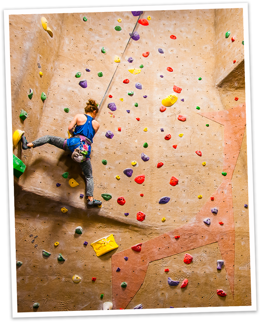 Indoor Rock Climbing Action PNG image