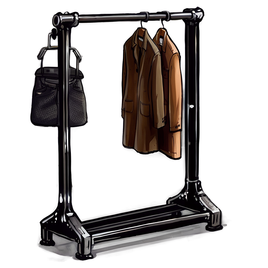 Industrial Clothes Rack Png 06272024 PNG image