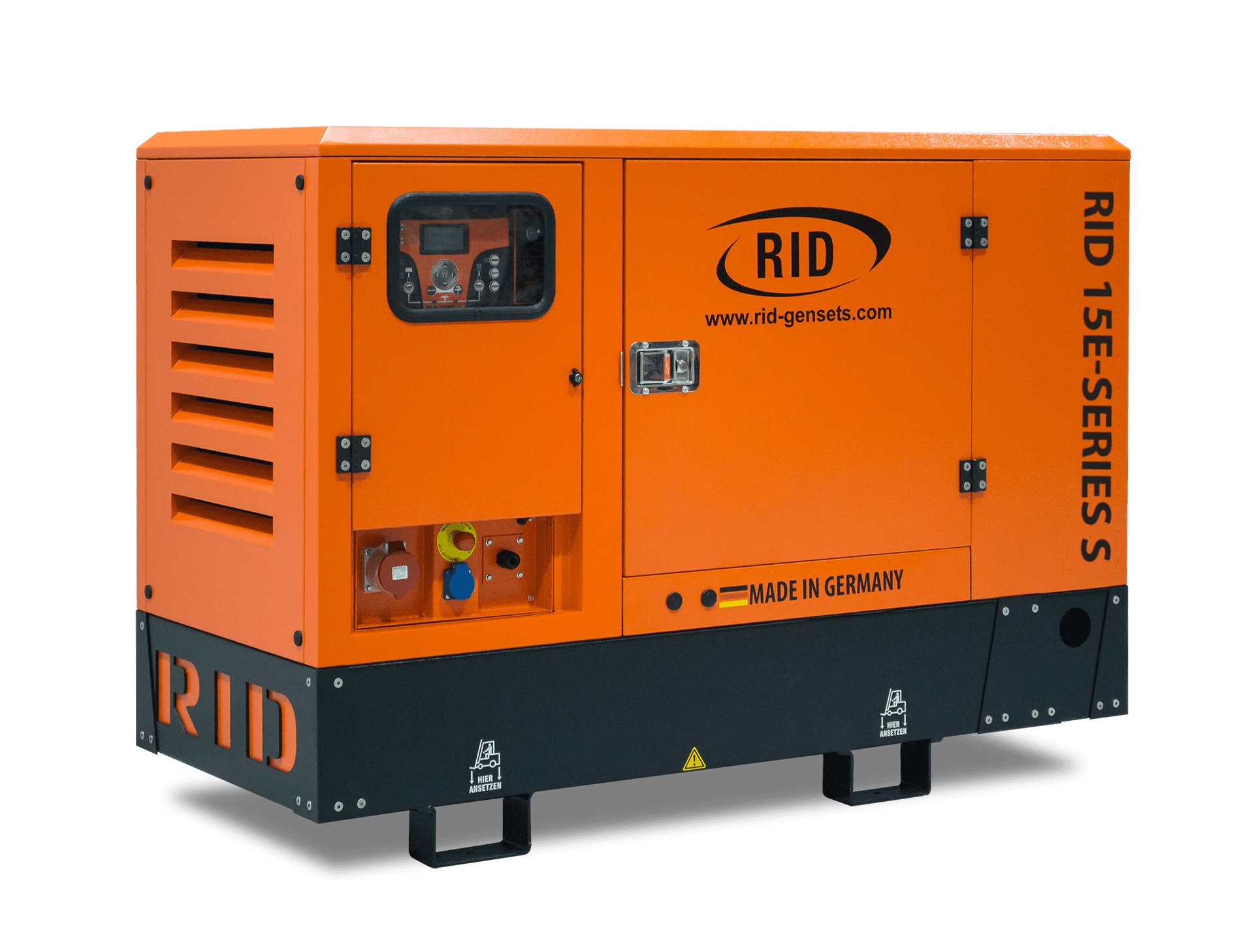 Industrial Orange Diesel Generator PNG image