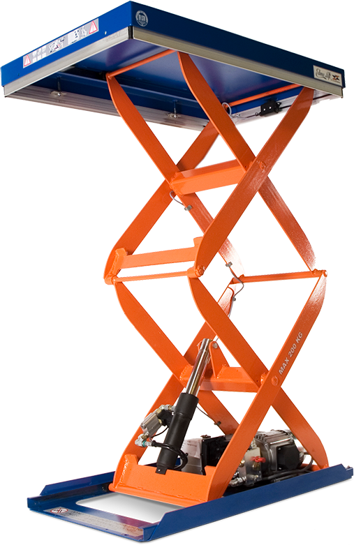 Industrial Scissor Lift Table PNG image