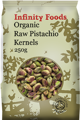 Infinity Foods Organic Raw Pistachio Kernels Packaging PNG image