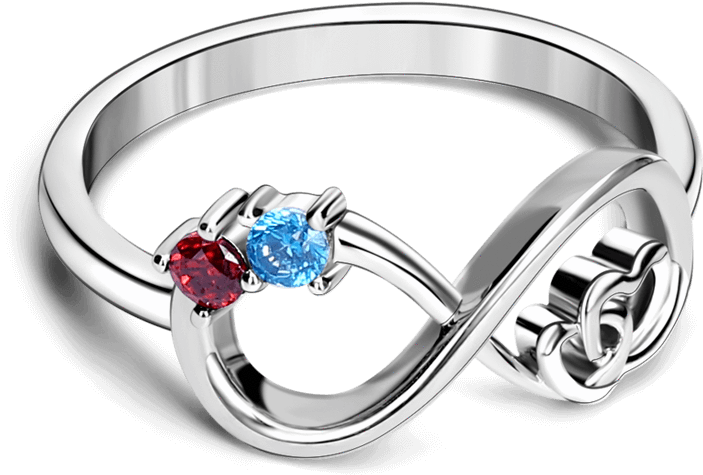 Infinity Symbol Ringwith Gemstones PNG image