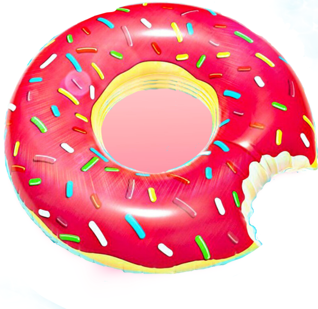 Inflatable Pink Doughnut With Bite PNG image