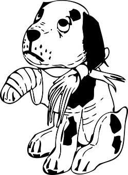 Injured Puppy Illustration PNG image