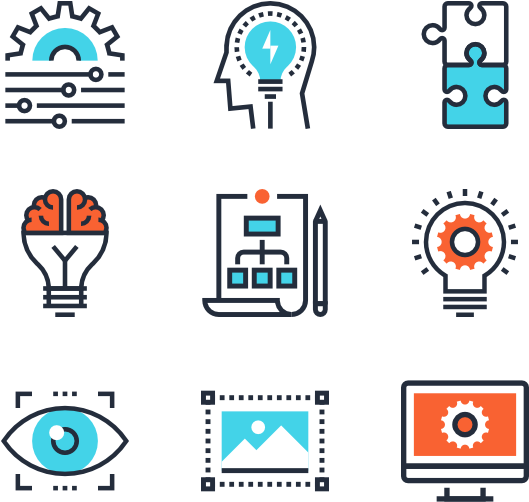 Innovationand Creativity Icons Set PNG image