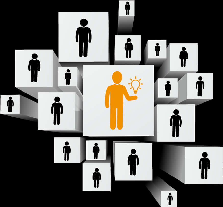 Innovative Employee Standing Out PNG image