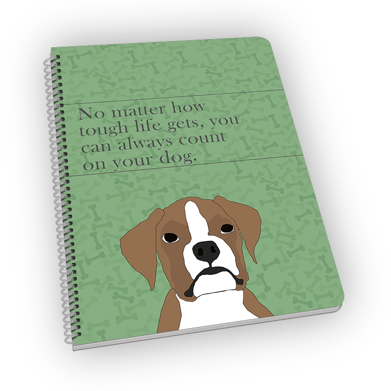 Inspirational Boxer Dog Notebook PNG image