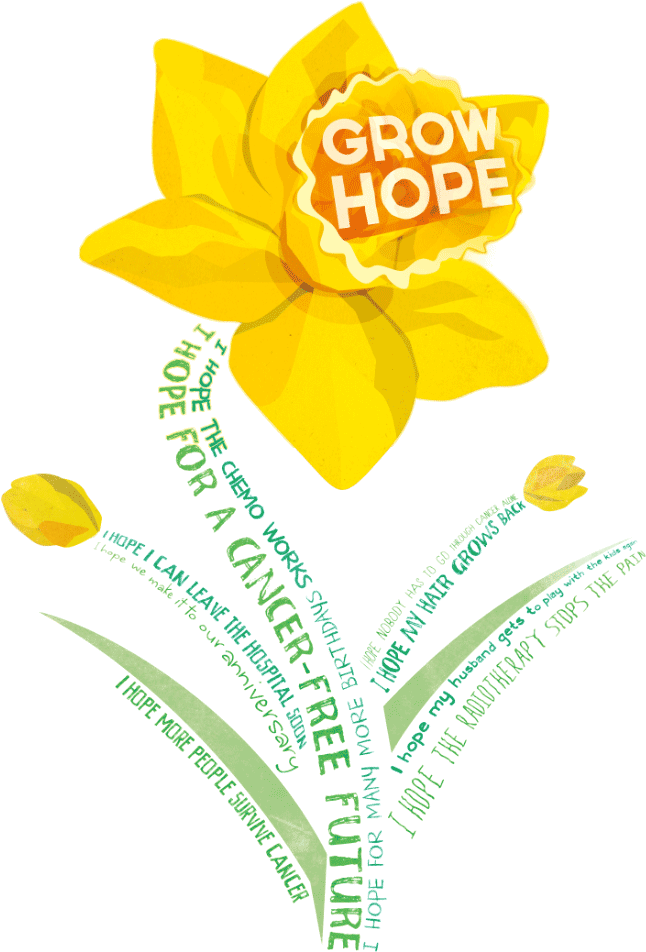 Inspirational Daffodil Grow Hope Illustration PNG image
