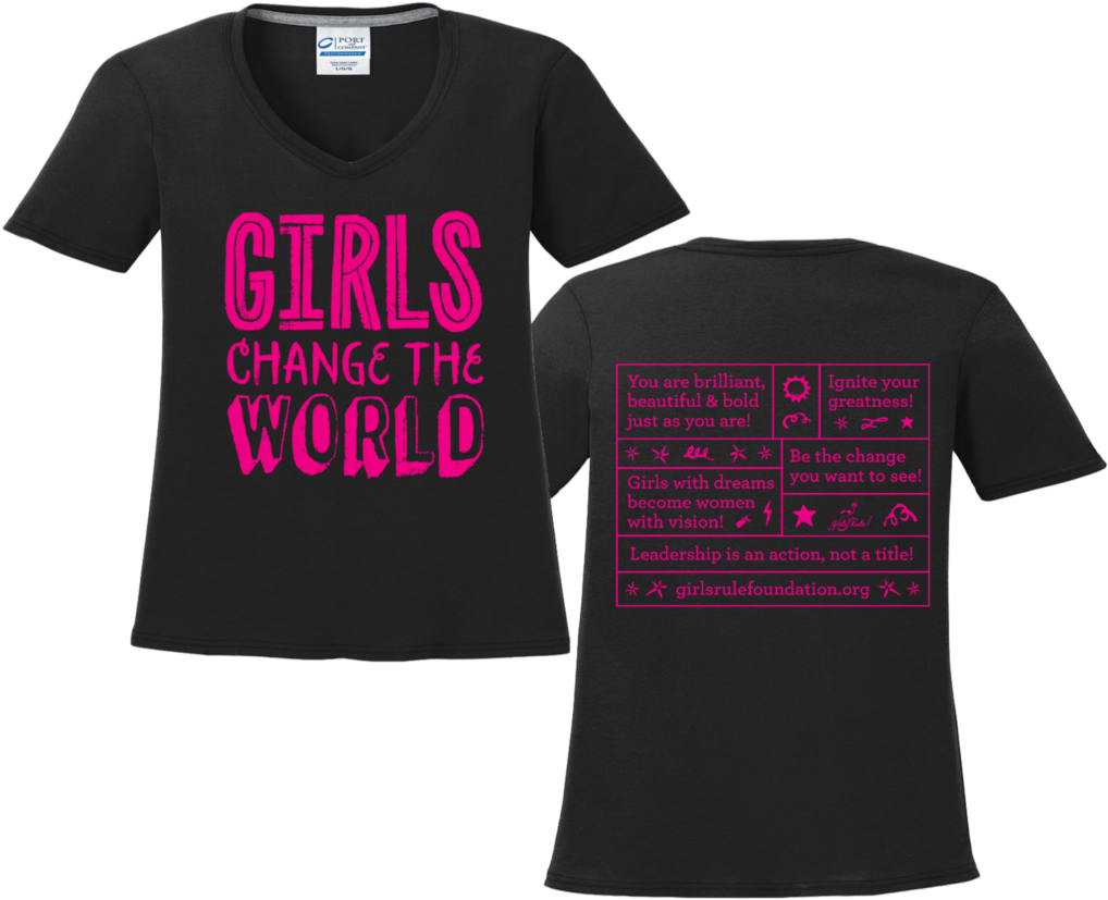 Inspirational Girls Change The World Shirt PNG image