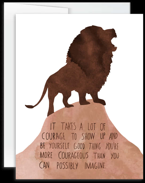 Inspirational Lion Silhouette Card PNG image