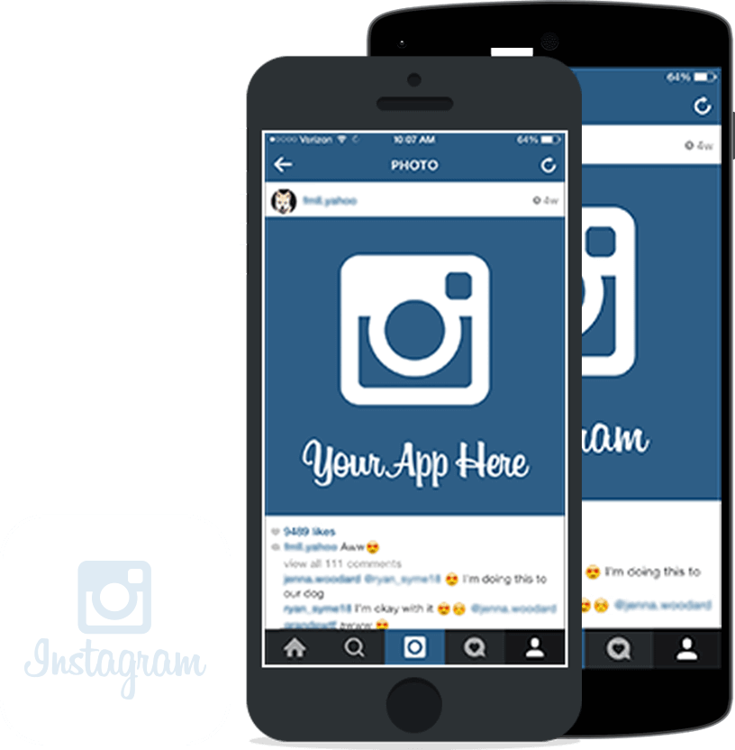 Instagram App Promotion Mockup PNG image