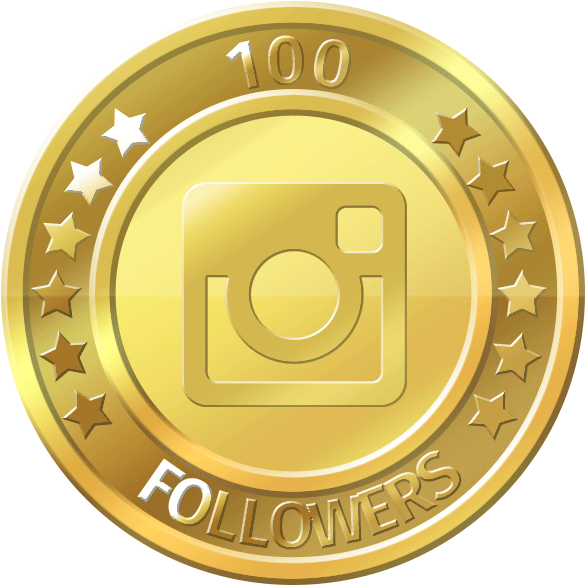 Instagram100 Followers Milestone Coin PNG image