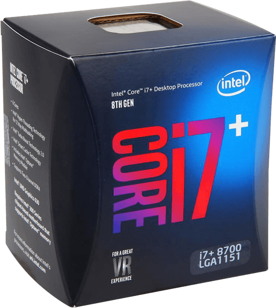 Intel Corei78th Gen Processor Box PNG image