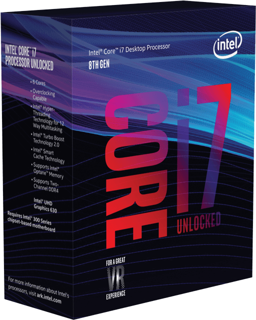 Intel Corei78th Gen Processor Box PNG image