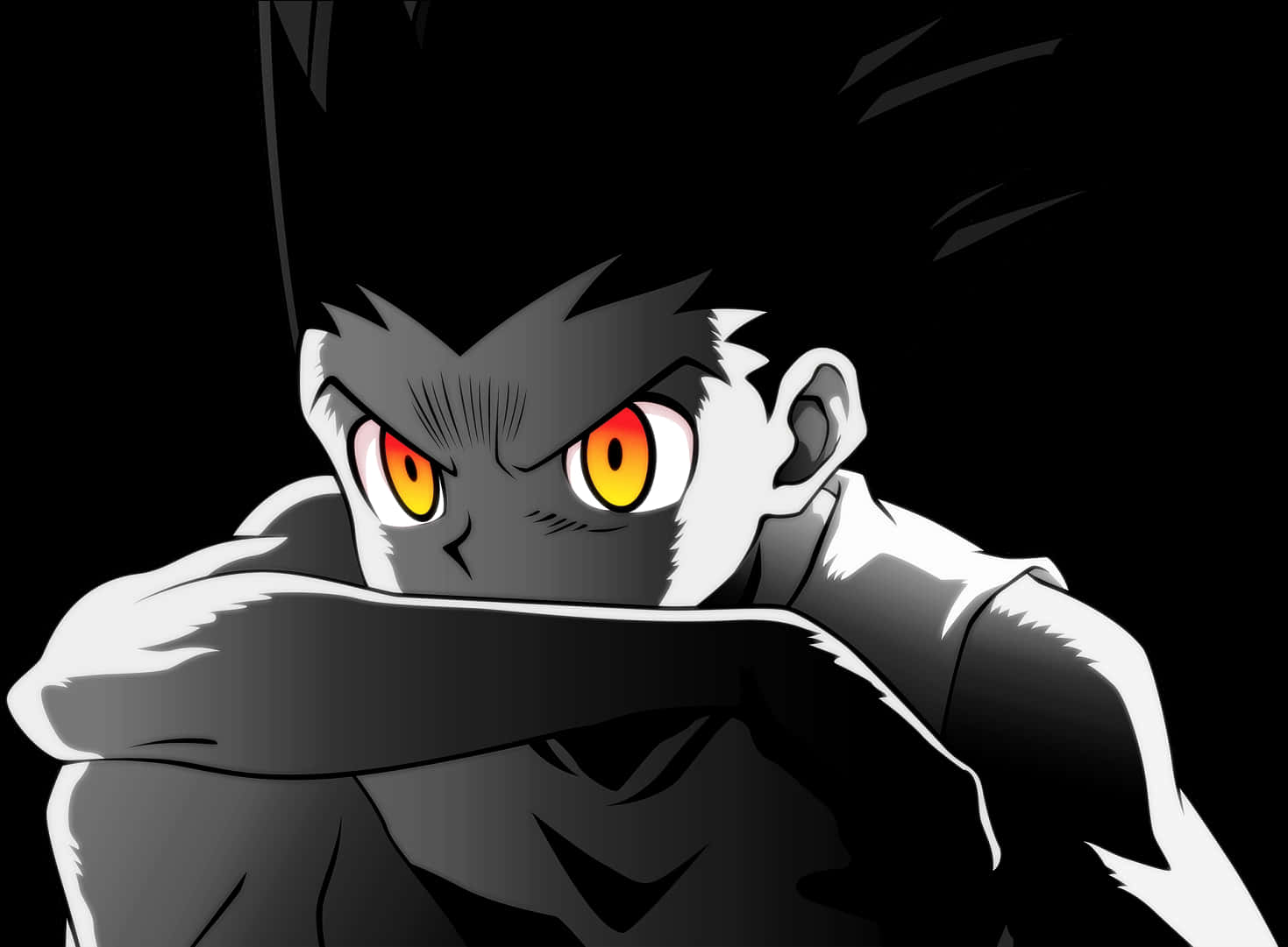 Intense Anime Character Glare PNG image