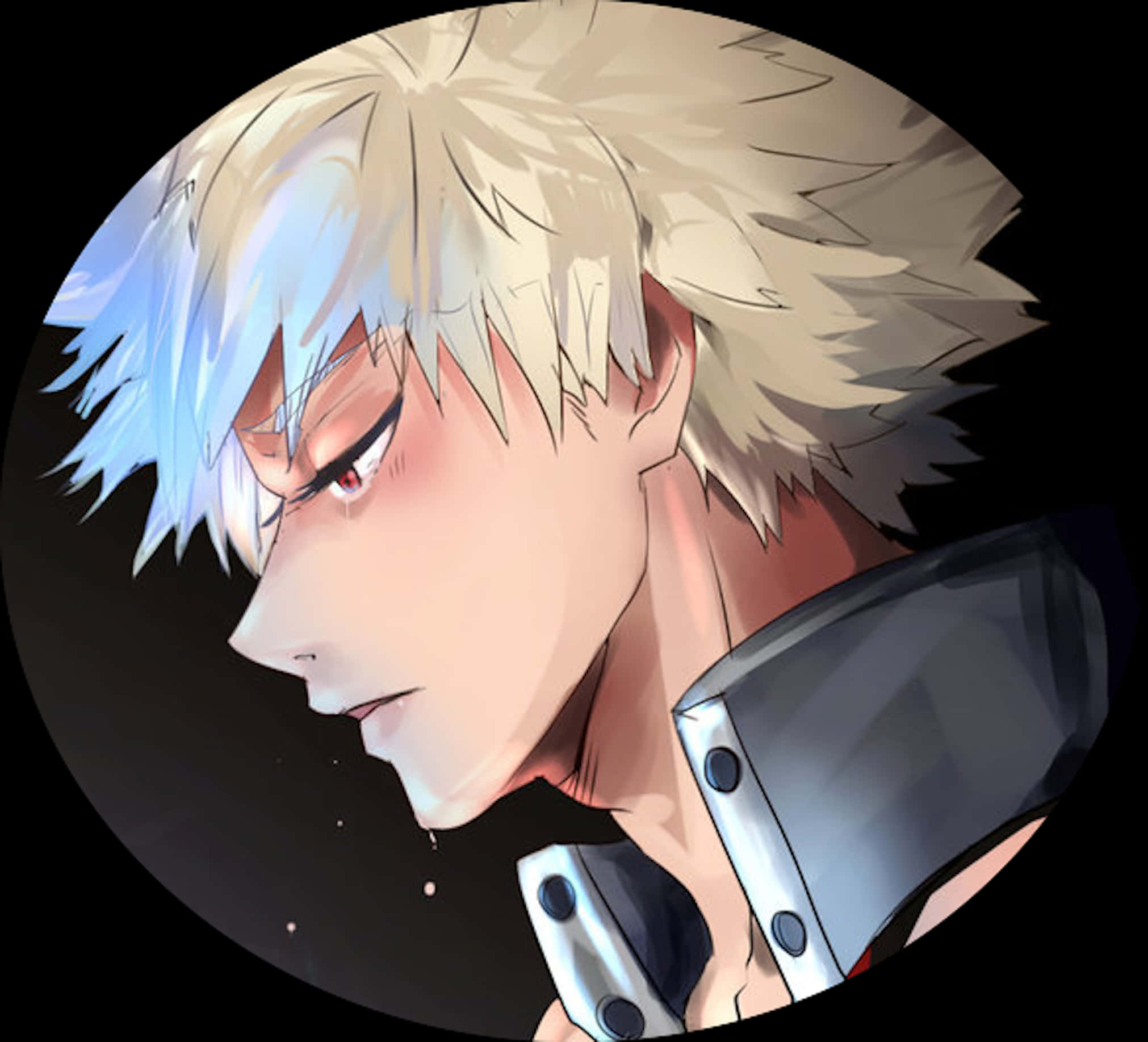 Intense Anime Character Portrait PNG image