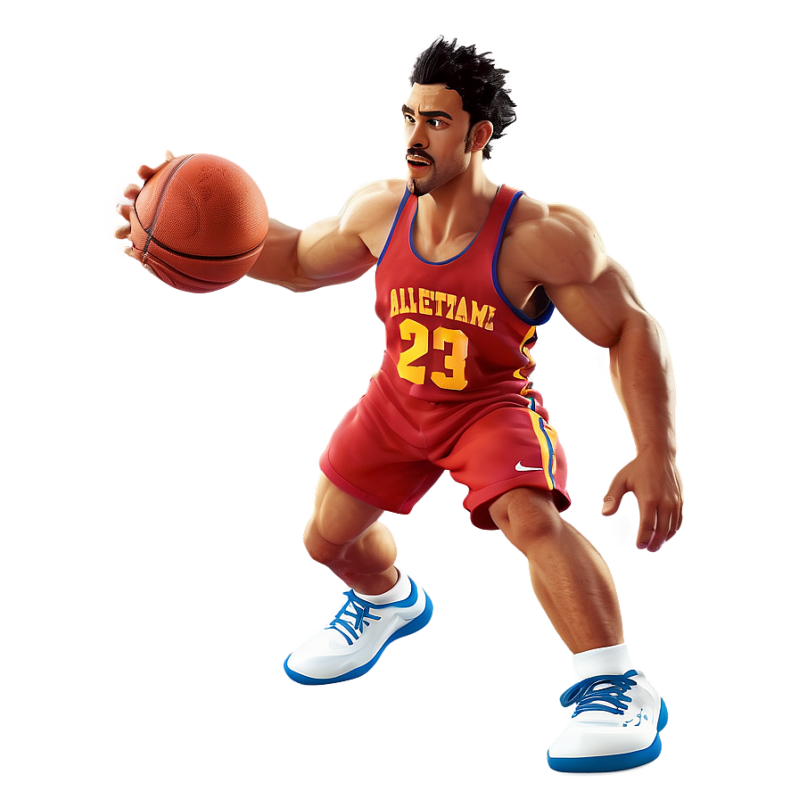 Intense Basketball Game Cartoon Png Edh PNG image