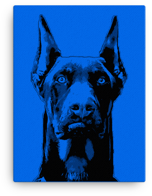 Intense Blue Doberman Portrait PNG image